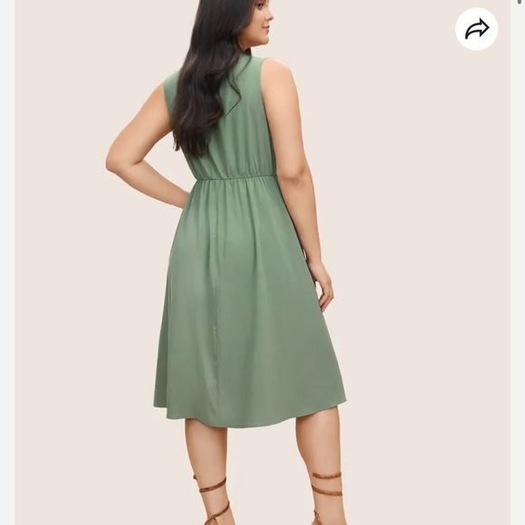 BloomChic 4XL Plain Wrap Button Detail Pleated Tank Dress us26 - Picture 2 of 5